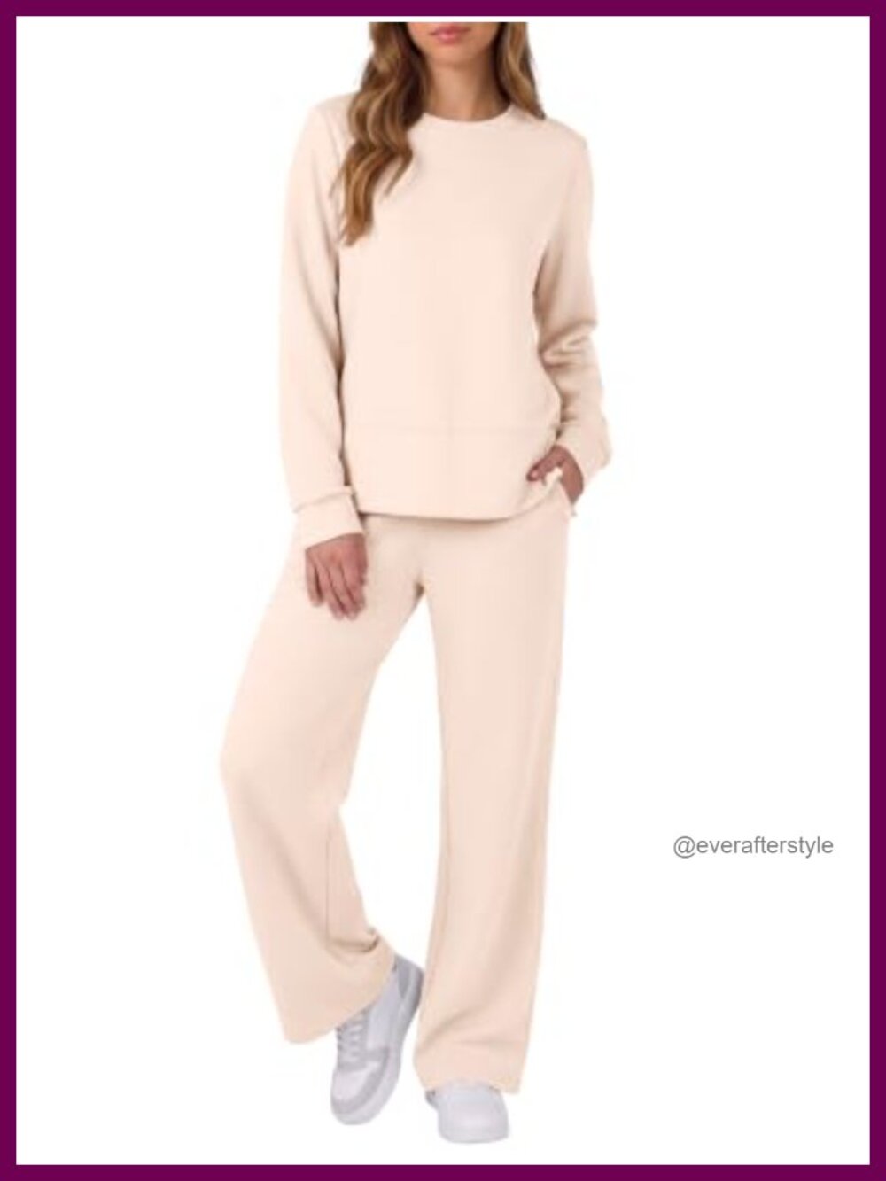 Women's 2 Piece Lounge Set Long Sleeve Wide Leg Tracksuit